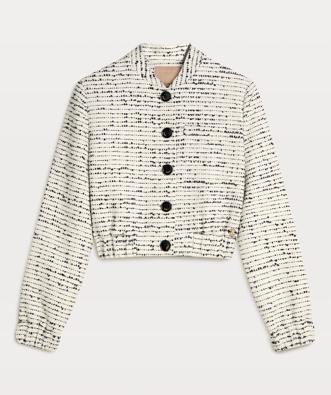 Josh V TALULA cropped bomber jacket in boucle cocoon white blue JR Fashion