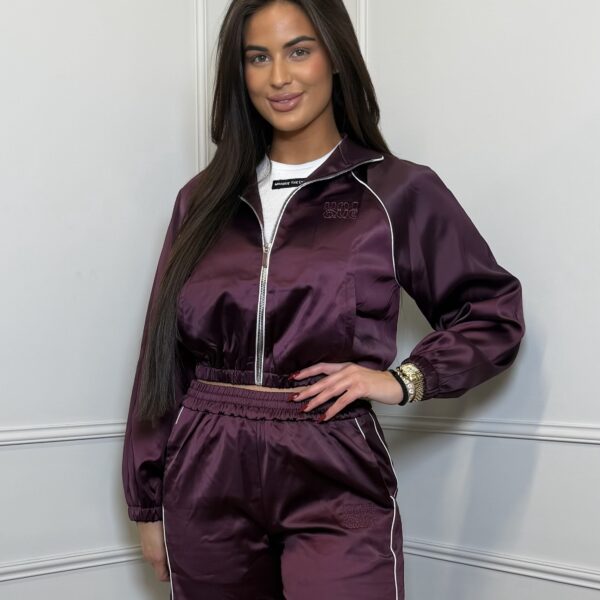 Unique The Label Row Satin Jacket - Bordeaux